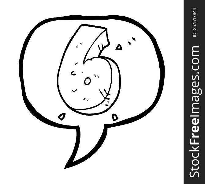 freehand drawn speech bubble cartoon stone number six