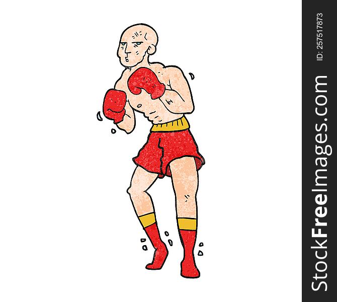 freehand textured cartoon boxer