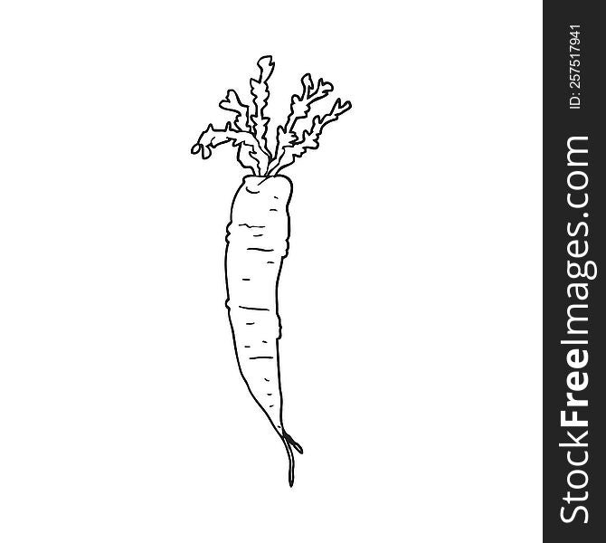 Black And White Cartoon Carrot