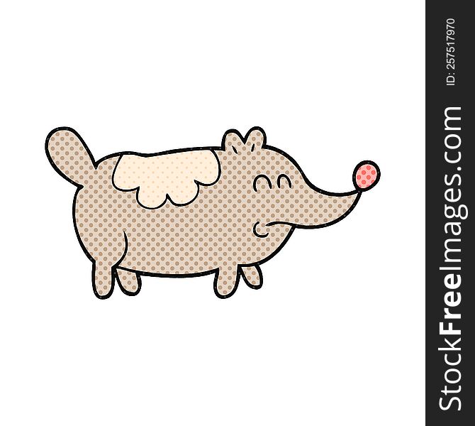 freehand drawn cartoon small fat dog