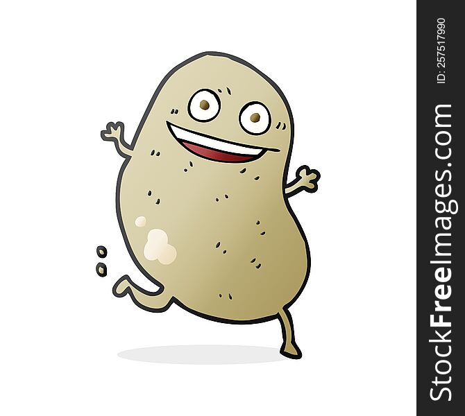 freehand drawn cartoon potato running