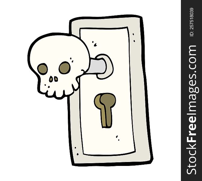 cartoon spooky door knob