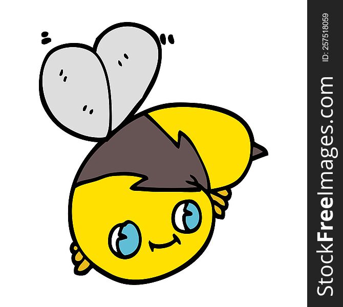 cute hand drawn doodle style cartoon bee