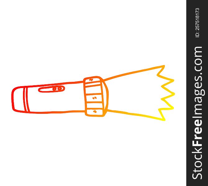 warm gradient line drawing of a cartoon of lit torch