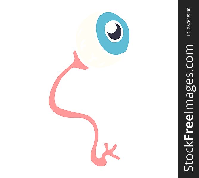 Gross Flat Color Illustration Cartoon Eyeball