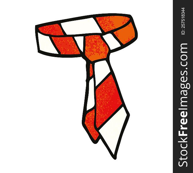 cartoon doodle striped tie
