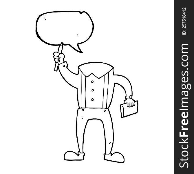 speech bubble cartoon headless body with notepad and pen (add own photos