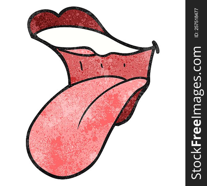 Textured Cartoon Mouth Sticking Out Tongue