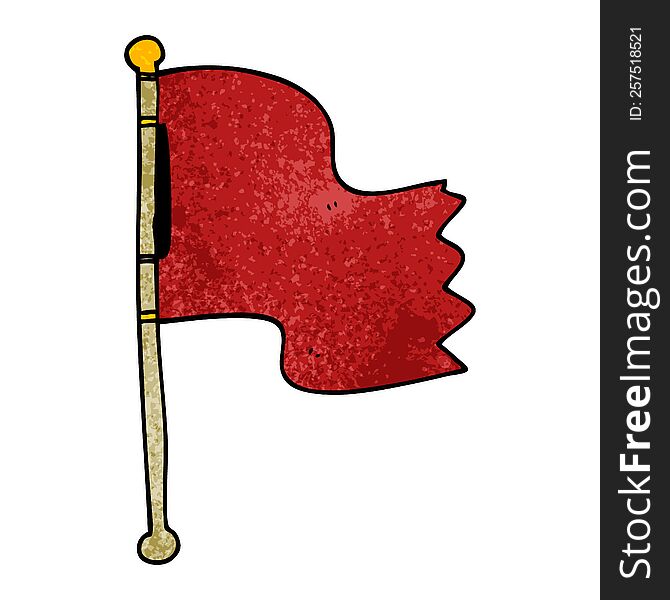 cartoon doodle red flag