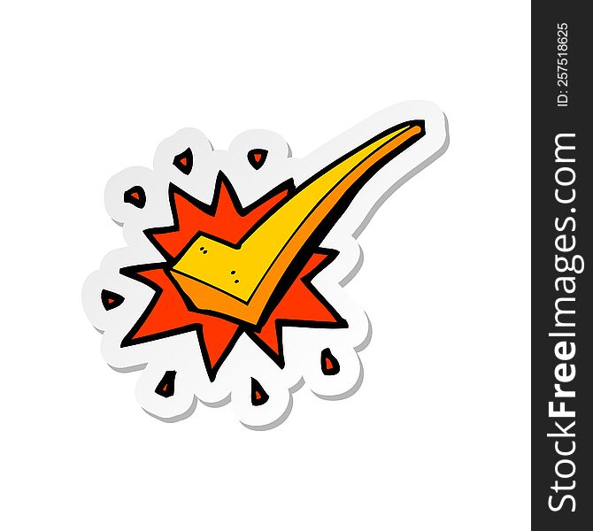 Sticker Of A Cartoon Positive Tick Symbol