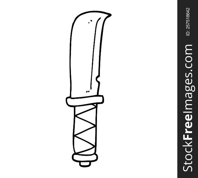 Line Drawing Cartoon Viking Knife