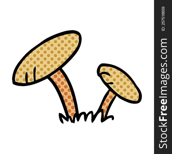 Cartoon Doodle Of Some Mushrooms