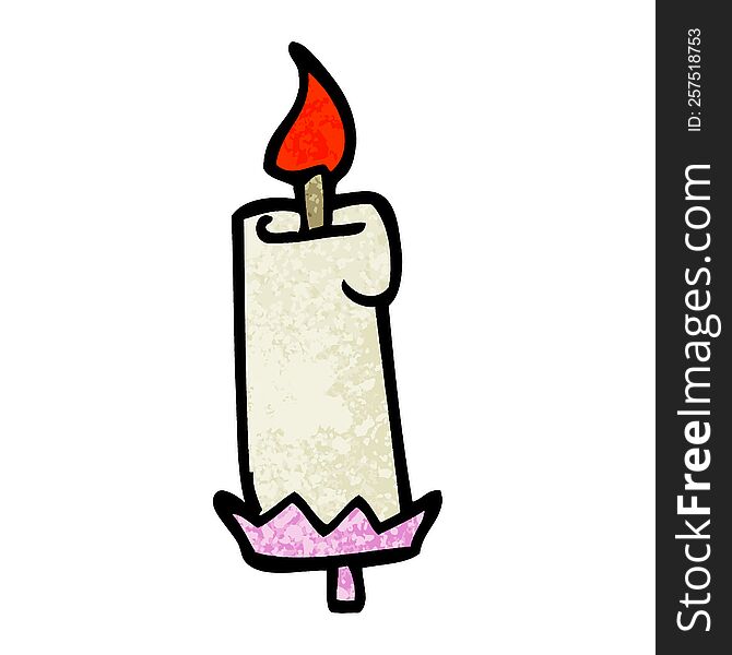 grunge textured illustration cartoon lit candle