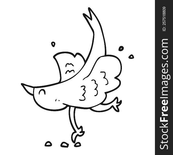 Black And White Cartoon Bird