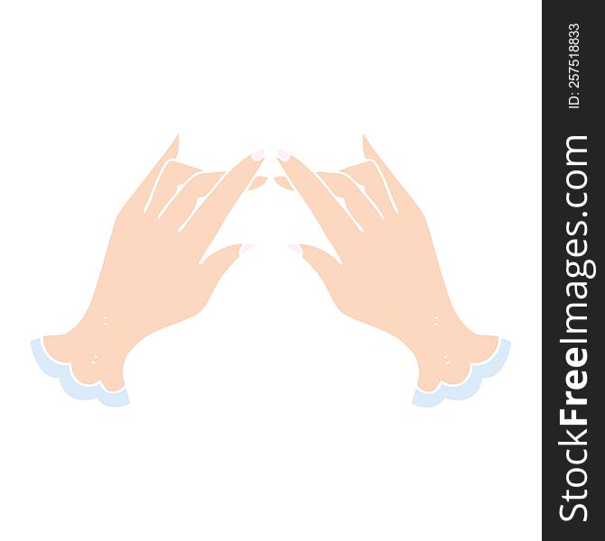 flat color illustration of hands. flat color illustration of hands