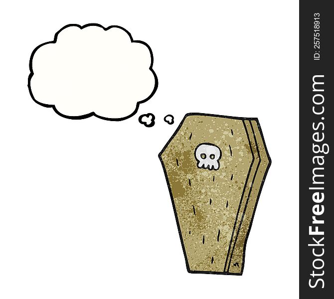 Thought Bubble Textured Cartoon Halloween Coffin