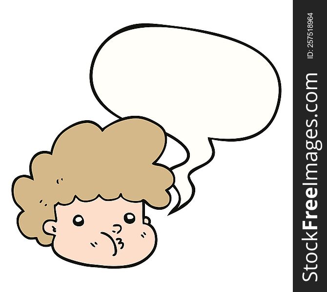 Cartoon Boy And Speech Bubble