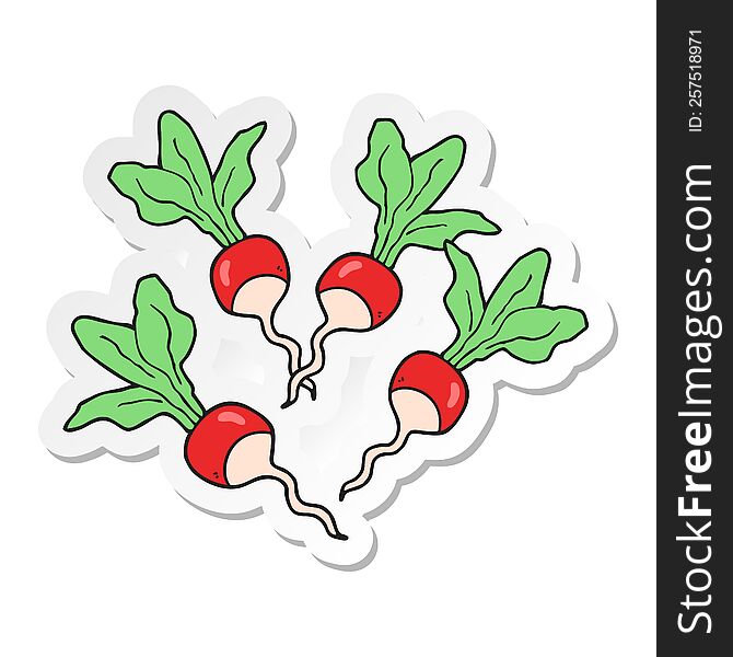 sticker of a cartoon radishs