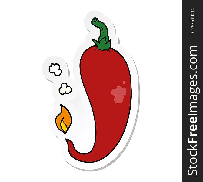 Sticker Of A Cartoon Chili Pepper