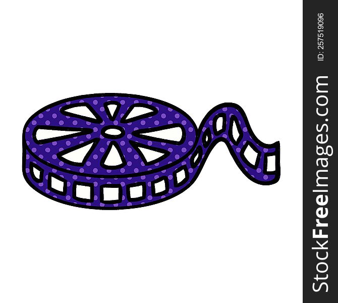 comic book style cartoon of a film reel