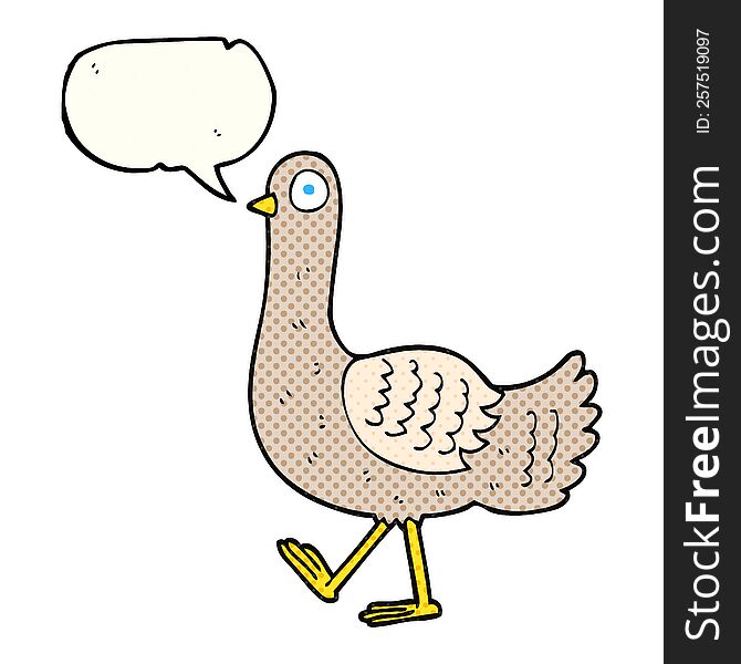 Comic Book Speech Bubble Cartoon Pigeon