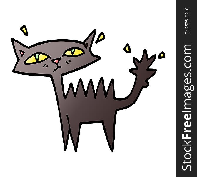 vector gradient illustration cartoon halloween black cat