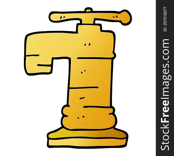 cartoon doodle gold plated faucet