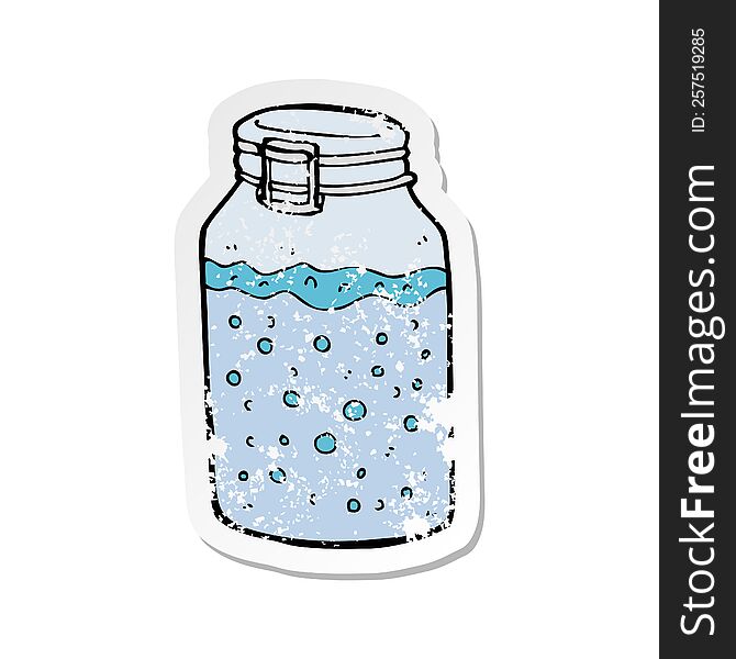 retro distressed sticker of a cartoon jar