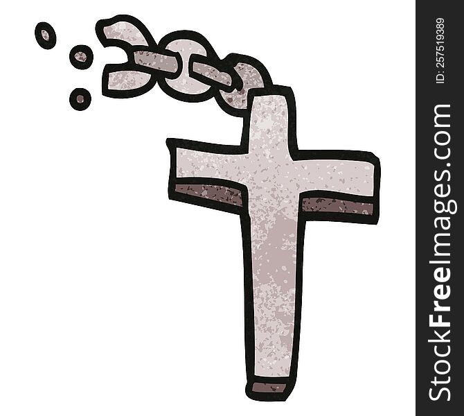 cartoon doodle silver cross