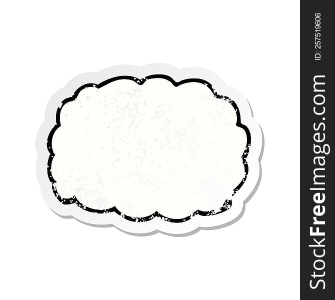 Retro Distressed Sticker Of A Cartoon Cloud Symbol