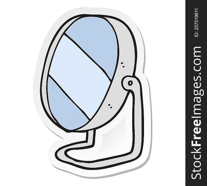 sticker of a cartoon bathroom mirror