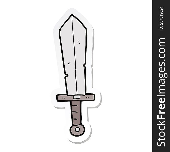 Sticker Of A Cartoon Old Sword