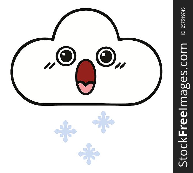 Cute Cartoon Snow Cloud