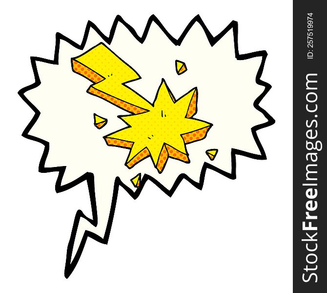 Comic Book Speech Bubble Cartoon Lighting Strike Symbol