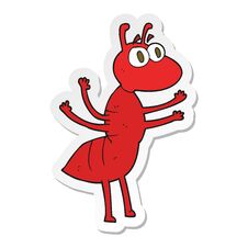 Sticker Of A Cartoon Ant Stock Image