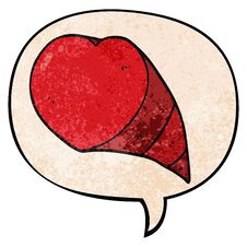 Cartoon Love Heart Symbol And Speech Bubble In Retro Texture Style Stock Photo
