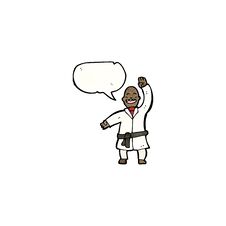 Free Cartoon Karate Chop Man Royalty Free Stock Images - 257528949