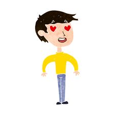 Cartoon Man In Love Stock Image