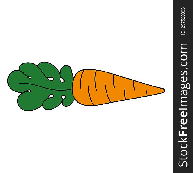 hand drawn quirky cartoon carrot. hand drawn quirky cartoon carrot