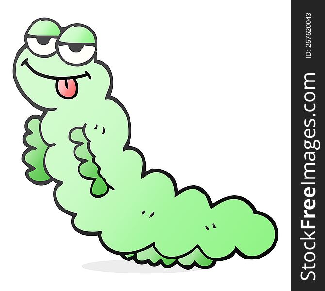 freehand drawn cartoon caterpillar