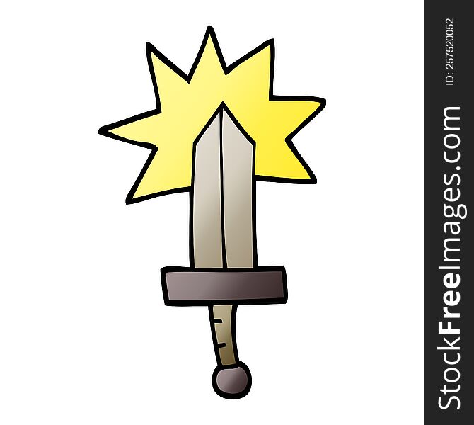 Vector Gradient Illustration Cartoon Sword