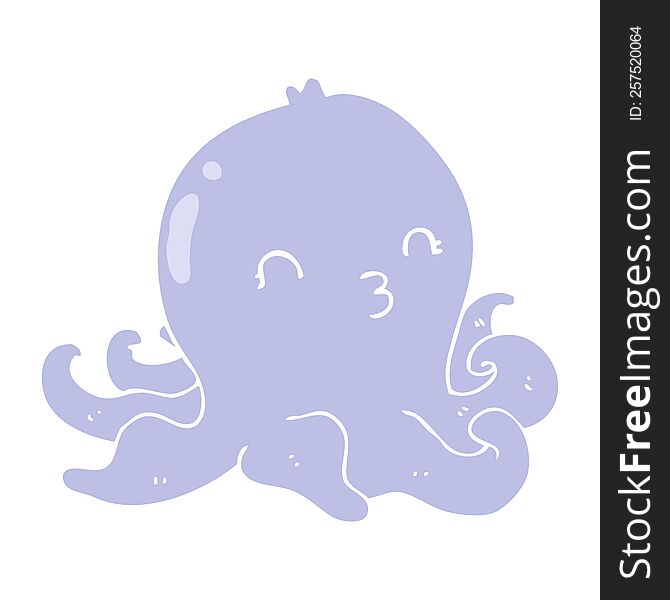 flat color style cartoon octopus