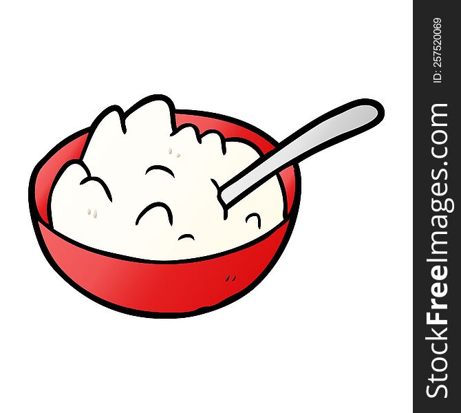 cartoon bowl of porridge. cartoon bowl of porridge