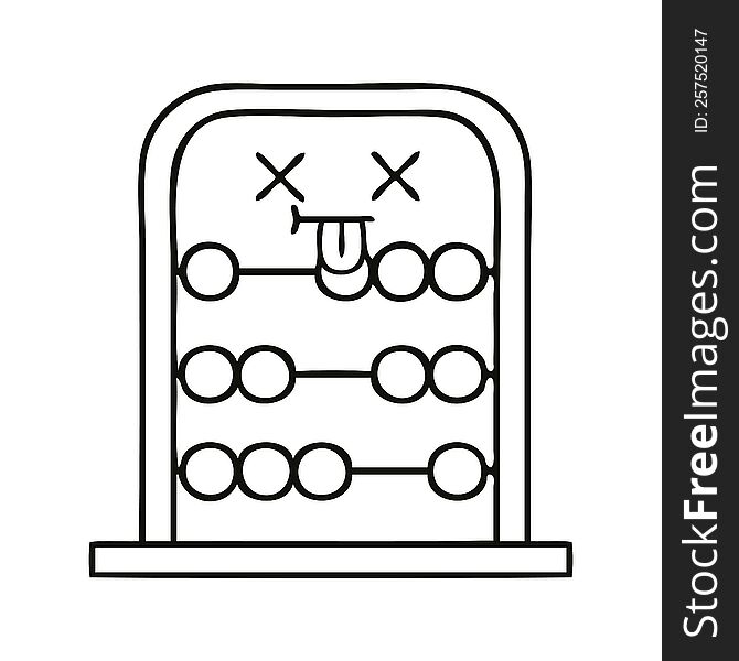 line drawing cartoon of a abacus. line drawing cartoon of a abacus