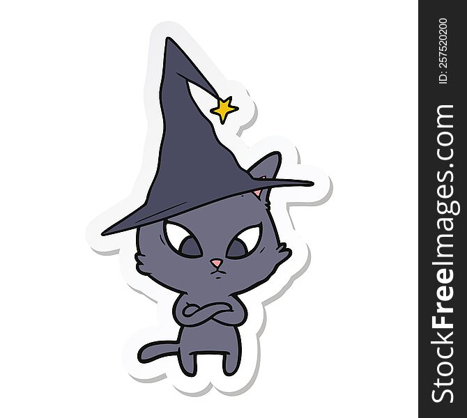 Sticker Of A Halloween Cartoon Cat