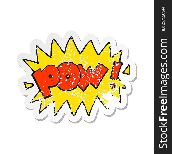 Retro Distressed Sticker Of A Cartoon Pow Symbol