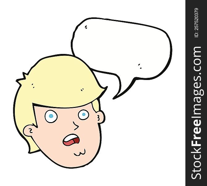 Cartoon Man With Big Chin With Speech Bubble