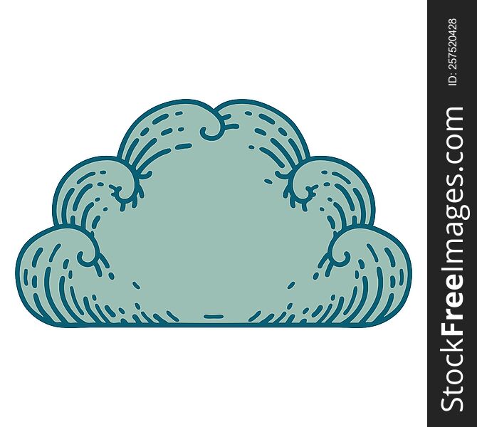 iconic tattoo style image of a cloud. iconic tattoo style image of a cloud
