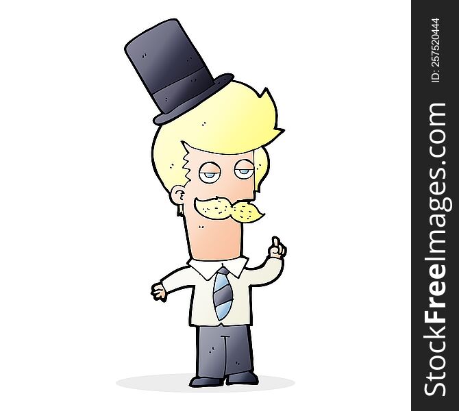 cartoon man wearing top hat