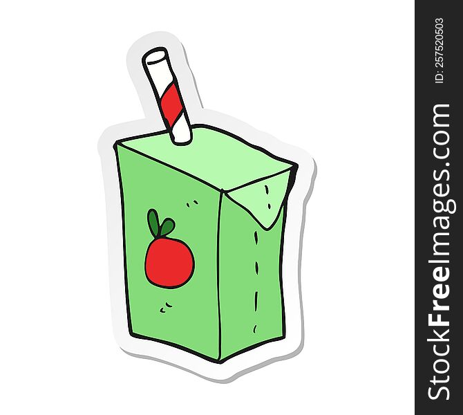 Sticker Of A Cartoon Juice Box